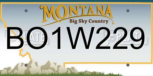 BO1W229 Montana License Plate