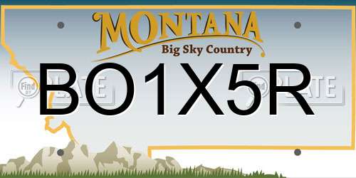 BO1X5R Montana License Plate