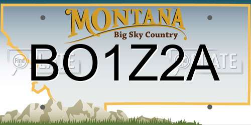 BO1Z2A Montana License Plate