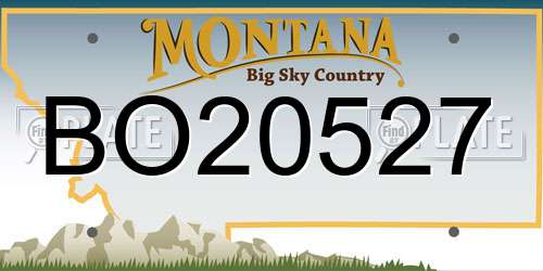 BO20527 Montana License Plate
