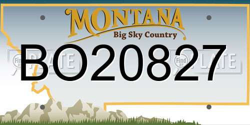 BO20827 Montana License Plate