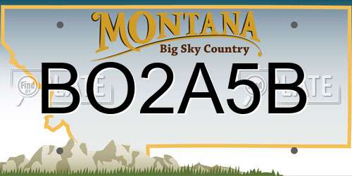 BO2A5B Montana License Plate