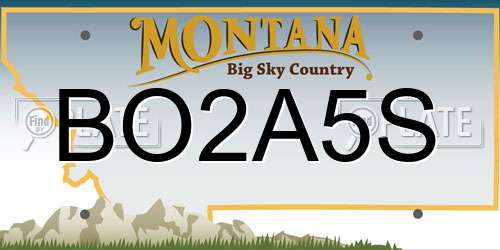 BO2A5S Montana License Plate
