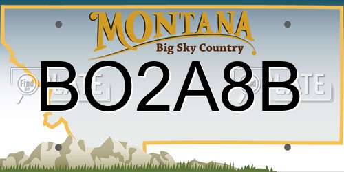 BO2A8B Montana License Plate
