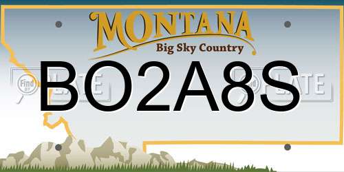 BO2A8S Montana License Plate