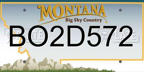 BO2D572 Montana License Plate