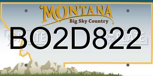 BO2D822 Montana License Plate