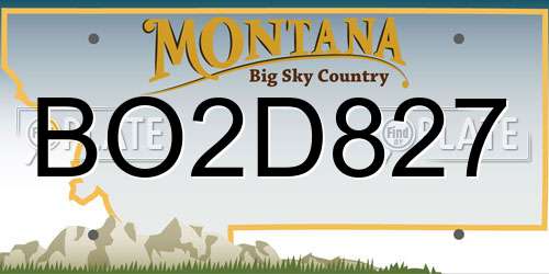 BO2D827 Montana License Plate