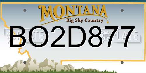 BO2D877 Montana License Plate