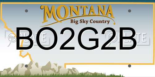BO2G2B Montana License Plate