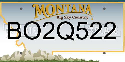 BO2Q522 Montana License Plate