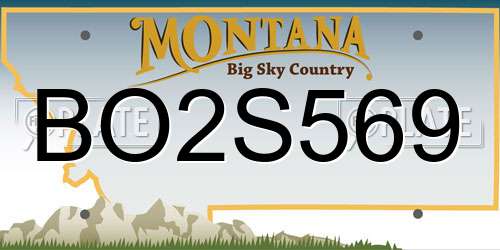 BO2S569 Montana License Plate