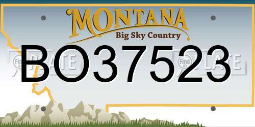 BO37523 Montana License Plate
