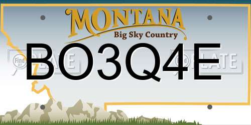 BO3Q4E Montana License Plate