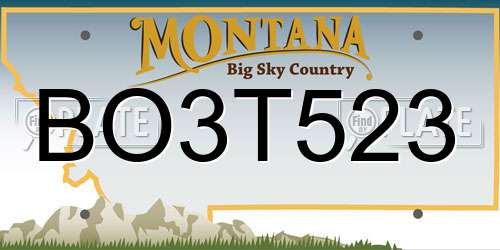 BO3T523 Montana License Plate