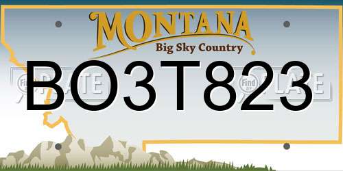 BO3T823 Montana License Plate