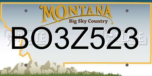 BO3Z523 Montana License Plate