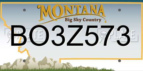 BO3Z573 Montana License Plate