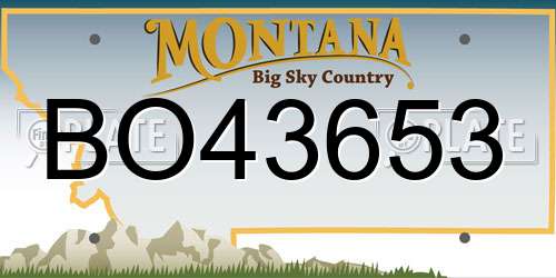 BO43653 Montana License Plate
