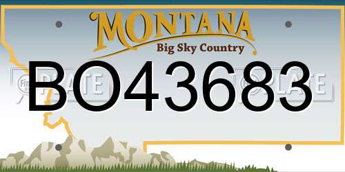 BO43683 Montana License Plate