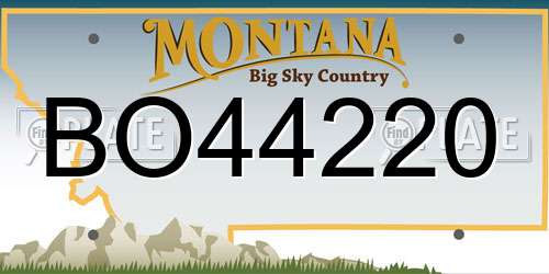 BO44220 Montana License Plate