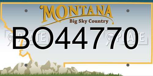 BO44770 Montana License Plate