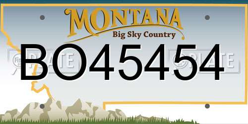 BO45454 Montana License Plate