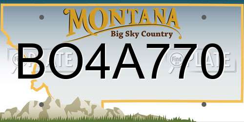 BO4A770 Montana License Plate