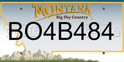 BO4B484 Montana License Plate