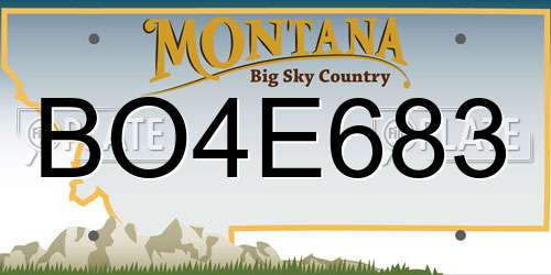 BO4E683 Montana License Plate