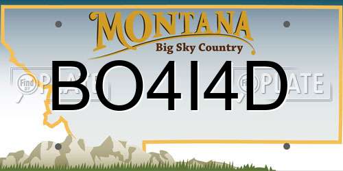 BO4I4D Montana License Plate