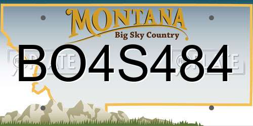 BO4S484 Montana License Plate
