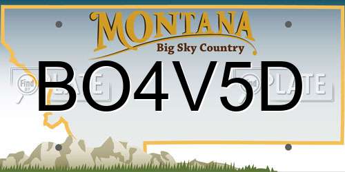 BO4V5D Montana License Plate