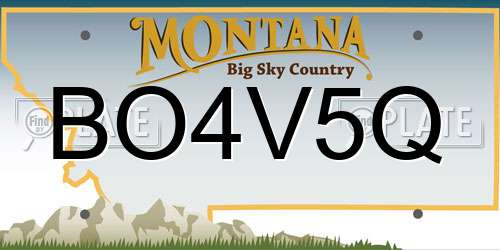 BO4V5Q Montana License Plate