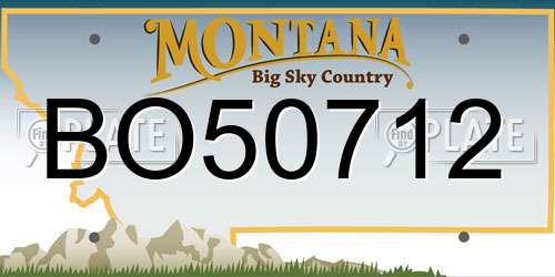 BO50712 Montana License Plate
