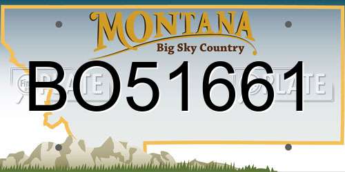 BO51661 Montana License Plate