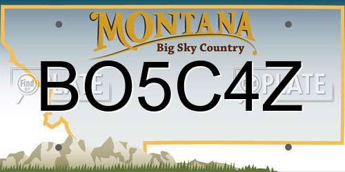 BO5C4Z Montana License Plate
