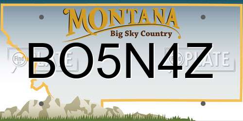 BO5N4Z Montana License Plate