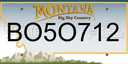 BO5O712 Montana License Plate