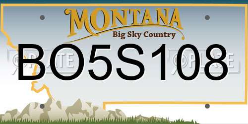 BO5S108 Montana License Plate