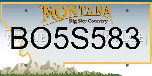 BO5S583 Montana License Plate