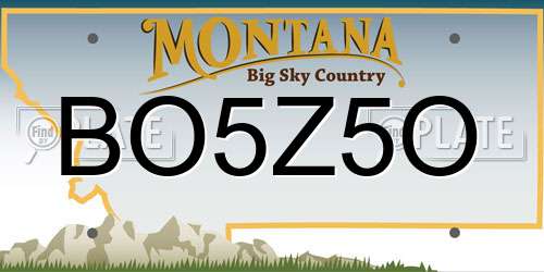 BO5Z5O Montana License Plate