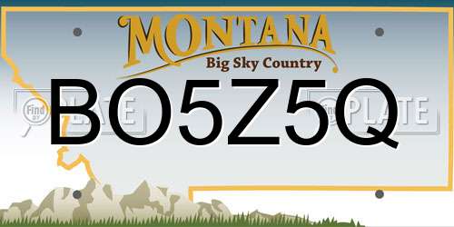 BO5Z5Q Montana License Plate