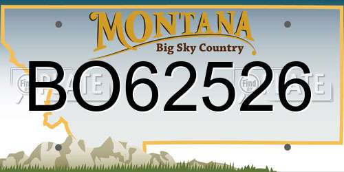 BO62526 Montana License Plate