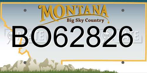 BO62826 Montana License Plate