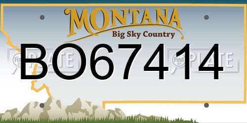 BO67414 Montana License Plate