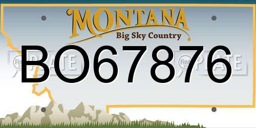 BO67876 Montana License Plate