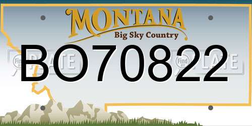 BO70822 Montana License Plate