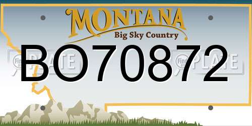 BO70872 Montana License Plate