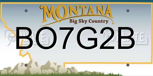 BO7G2B Montana License Plate